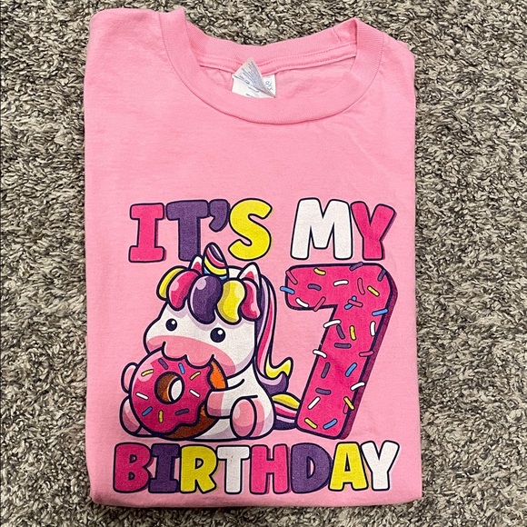 Girls 7th Birthday Graphic Tshirt - Picture 1 of 4